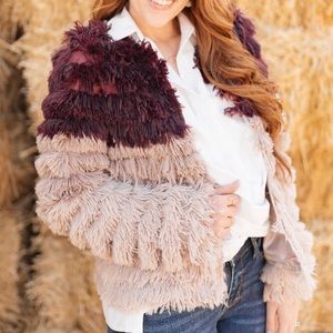 Faux fur 3 tone jacket